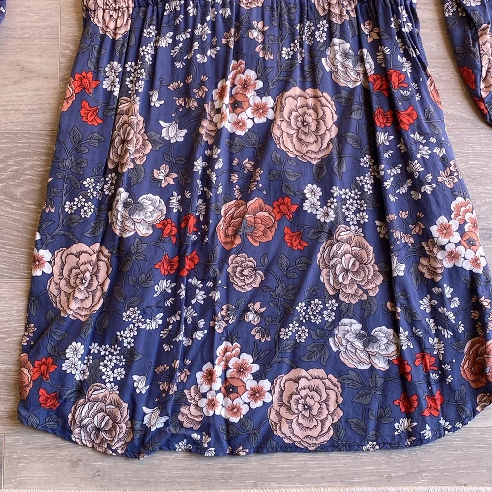 Loft Dress Blue Floral Pattern S - Picture 10 of 13